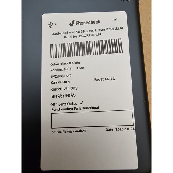 Apple iPad Mini 1st Gen - WIFI - 16GB BLACK - MD528LL/A - Picture 7 of 8